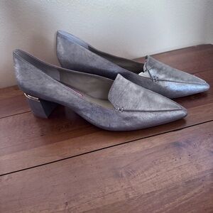 Enzo‎ Angiolini Gary Silver Deanna Block Heel Pointed Toe Block Heel Size 13M